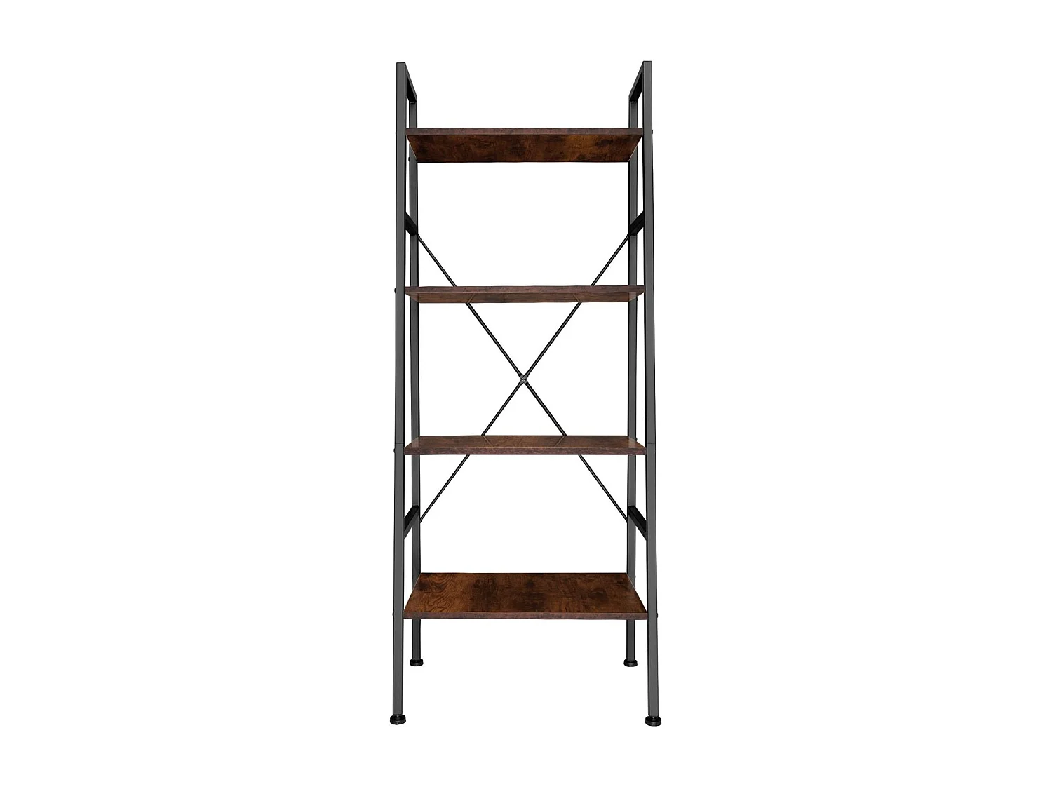 Libreria grande stile industriale/vintage 4 livelli 150 cm marrone 08_0000264