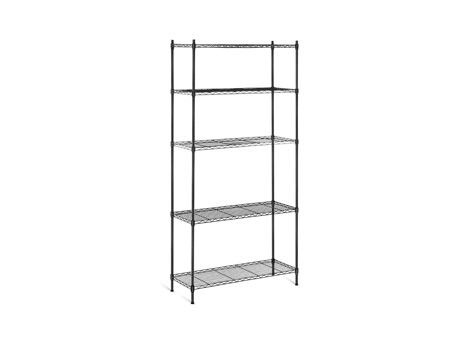 Étagère métallique professionnelle noire métal argentée 90 x 35 x 182 cm 14_0001538