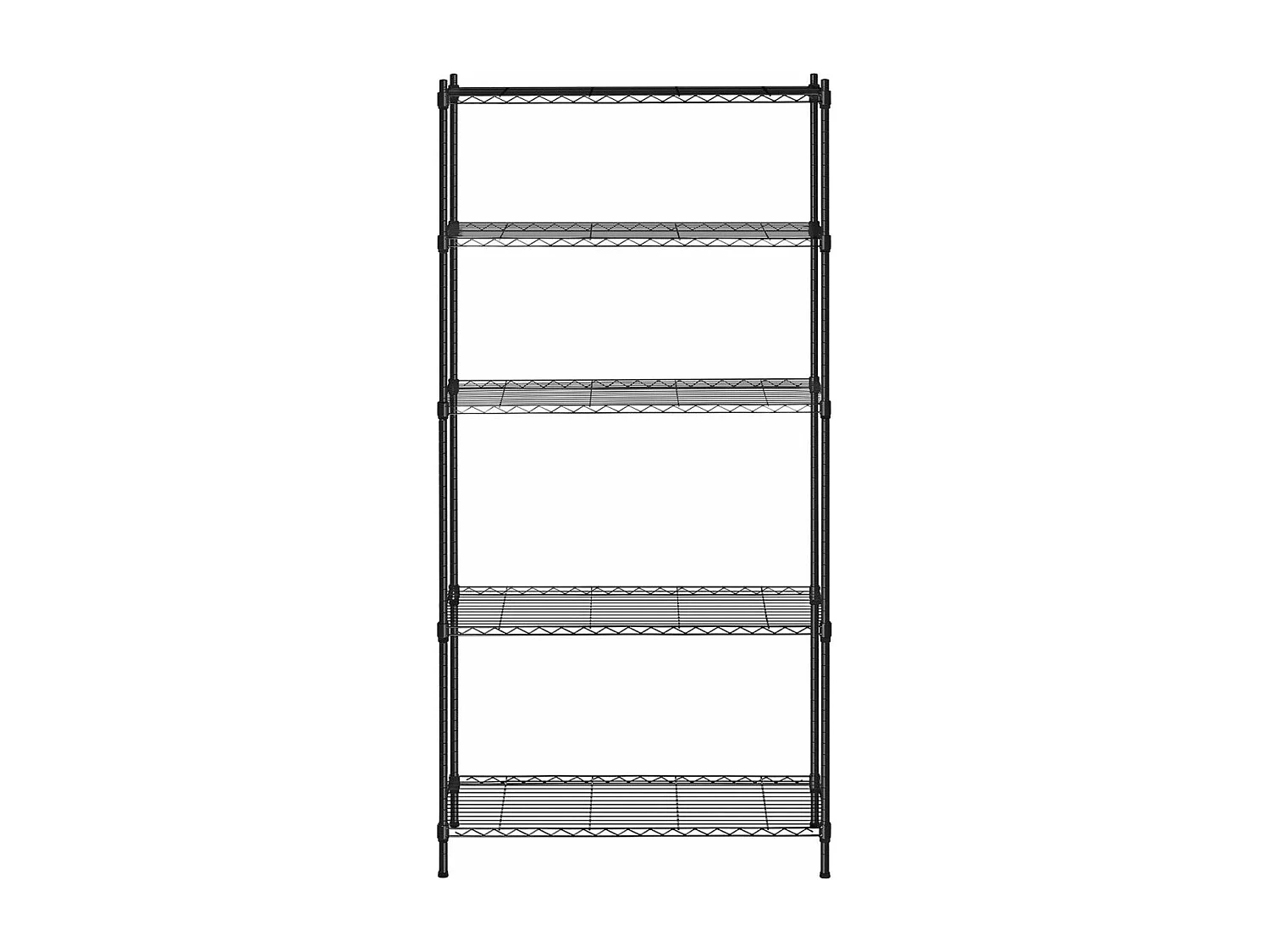 Étagère métallique professionnelle noire métal argentée 90 x 35 x 182 cm 14_0001538