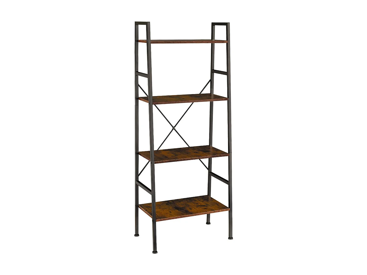 Libreria grande stile industriale/vintage 4 livelli 139 cm marrone 08_0000280