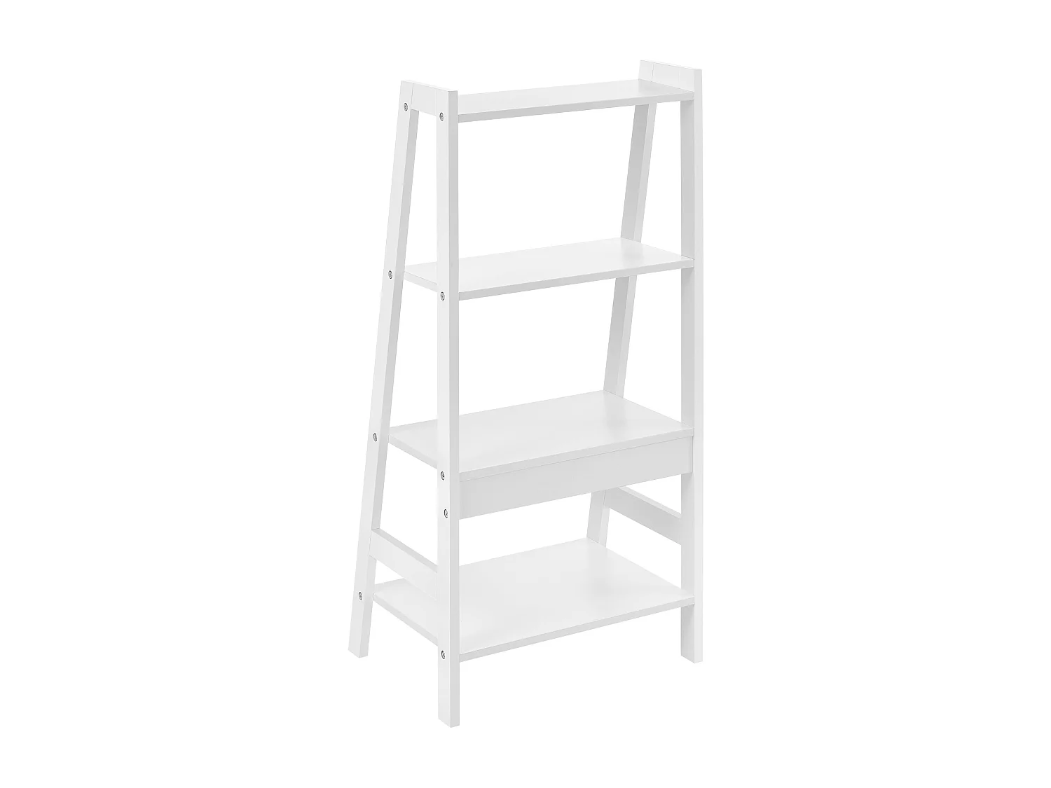 Prateleira de escada para móvel de banheiro formato de escada com 4 níveis MDF lacado 90 x 43 x 32 cm branco 03_0005175