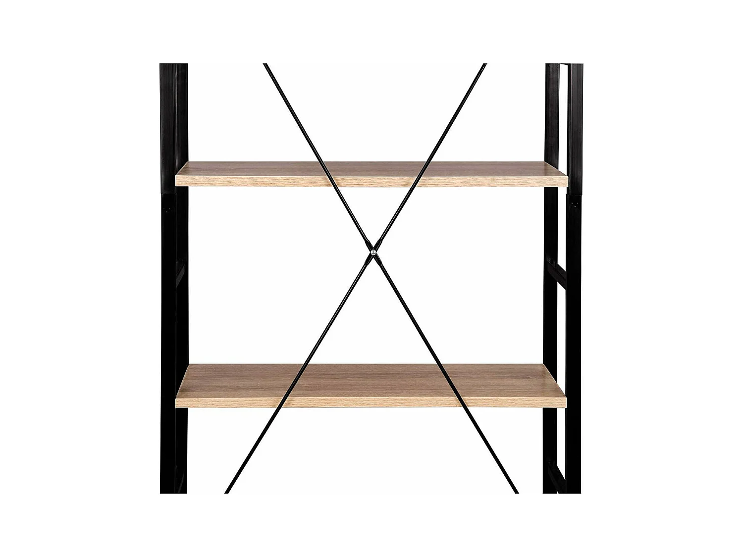 Estantería con estante de metal y madera de roble negro claro 19_0000381