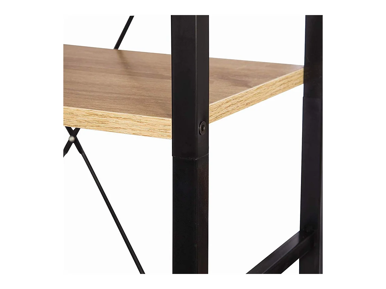 Estantería con estante de metal y madera de roble negro claro 19_0000381