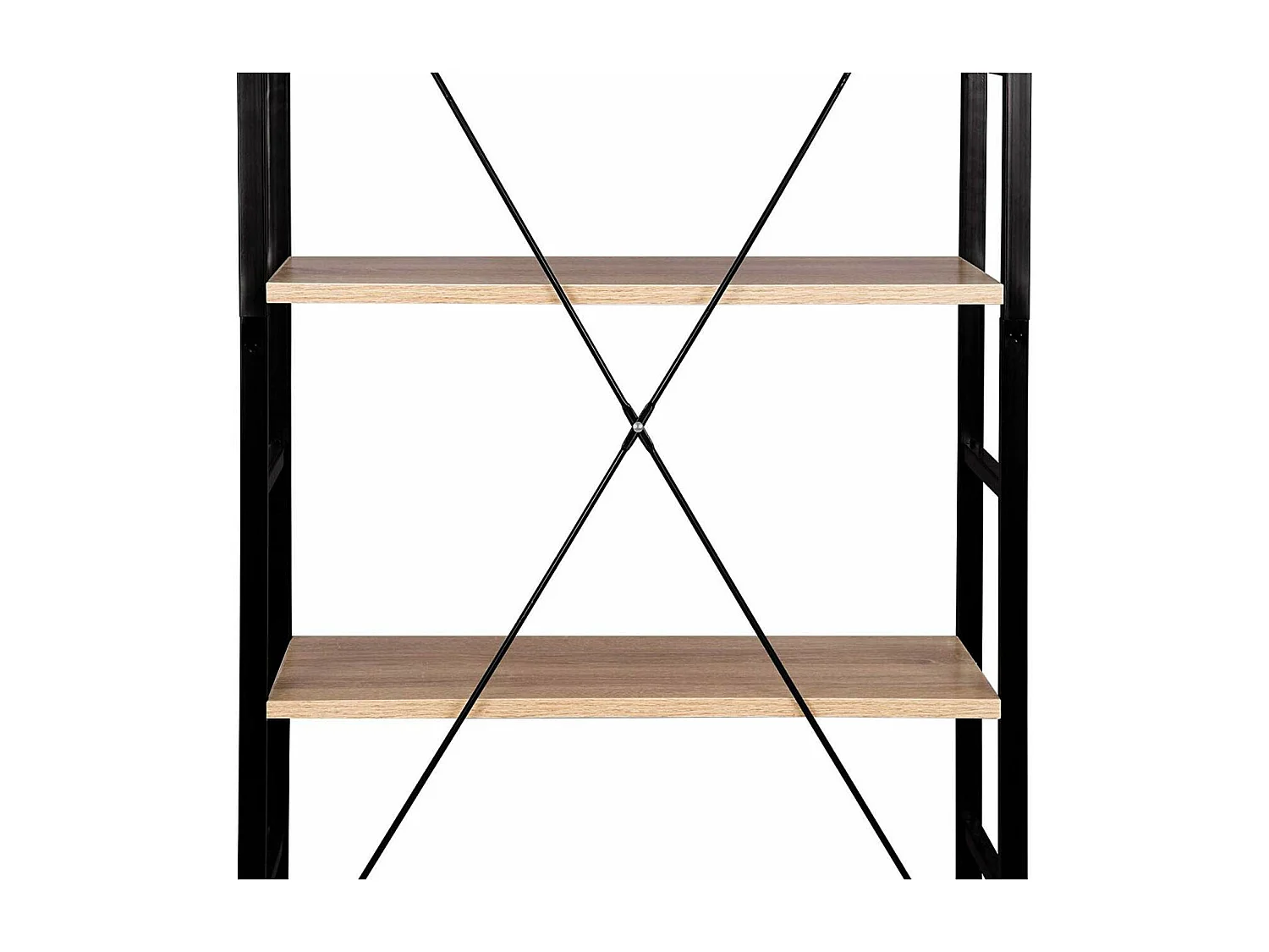 Scaffale stand con ripiano in metallo e legno rovere nero chiaro 19_0000381