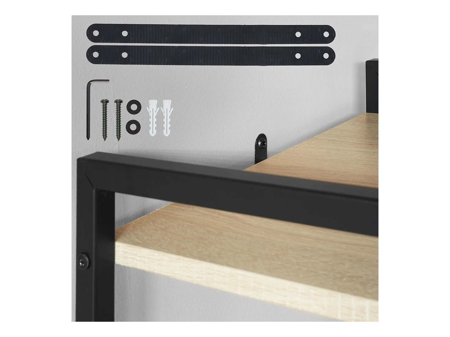 Estante grande com visual industrial/vintage 5 níveis 1515 cm bege 08_0000277