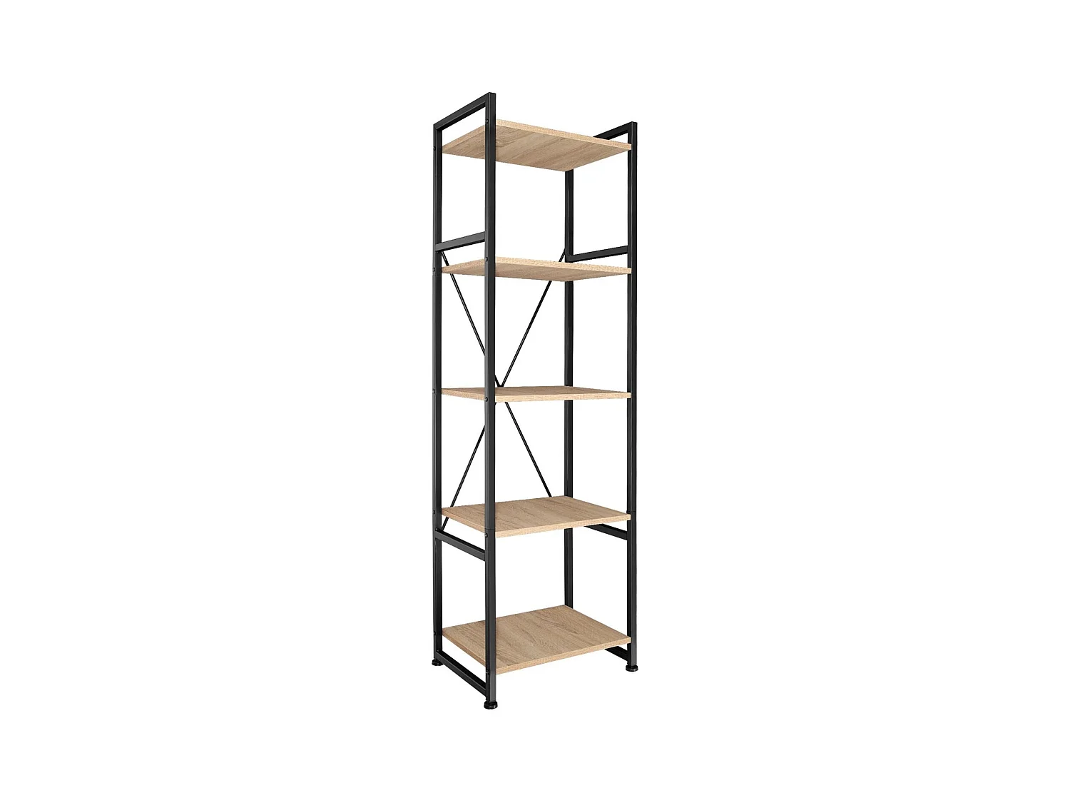 Grande étagère bibliothèque au beige 47.5 x 34.5 x 151.5 cm 08_0000277