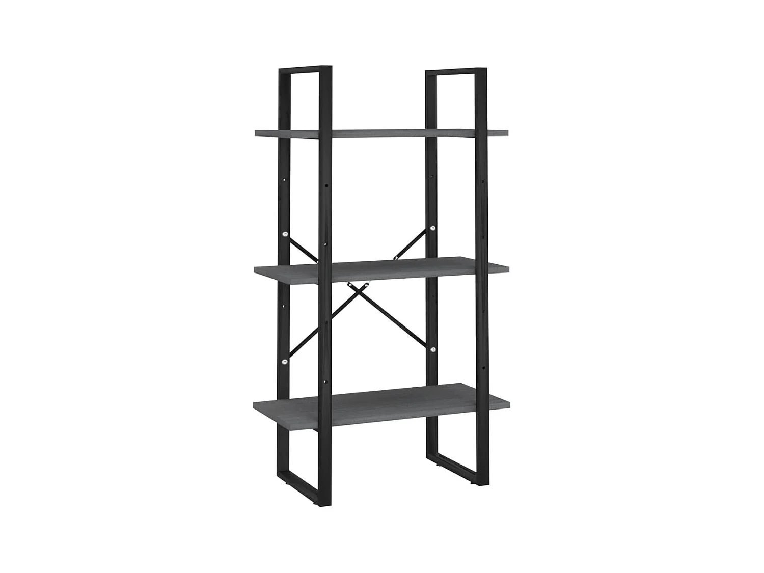 Ripiano portaoggetti 60 x 30 x 105 cm in legno di pino massiccio grigio 02_0000630