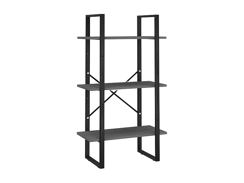 Estantería de almacenamiento 60 x 30 x 105 cm madera maciza de pino gris 02_0000630