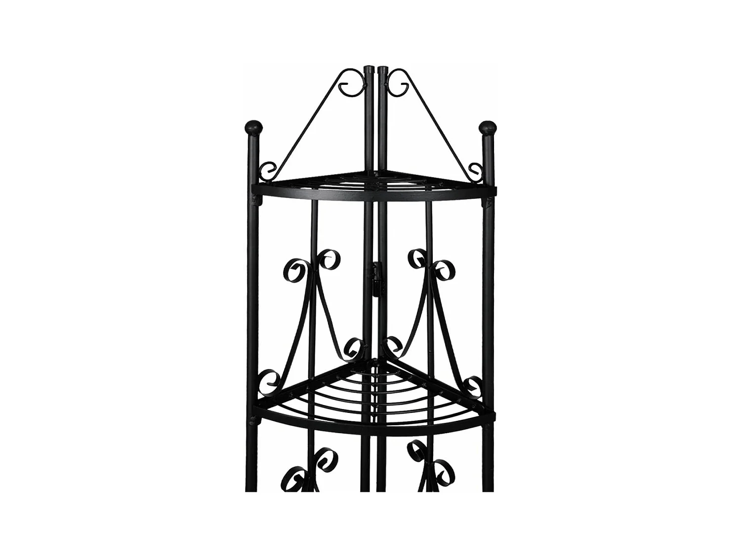 Prateleira de canto 5 níveis aço preto interior ou exterior para plantas flores 2702003