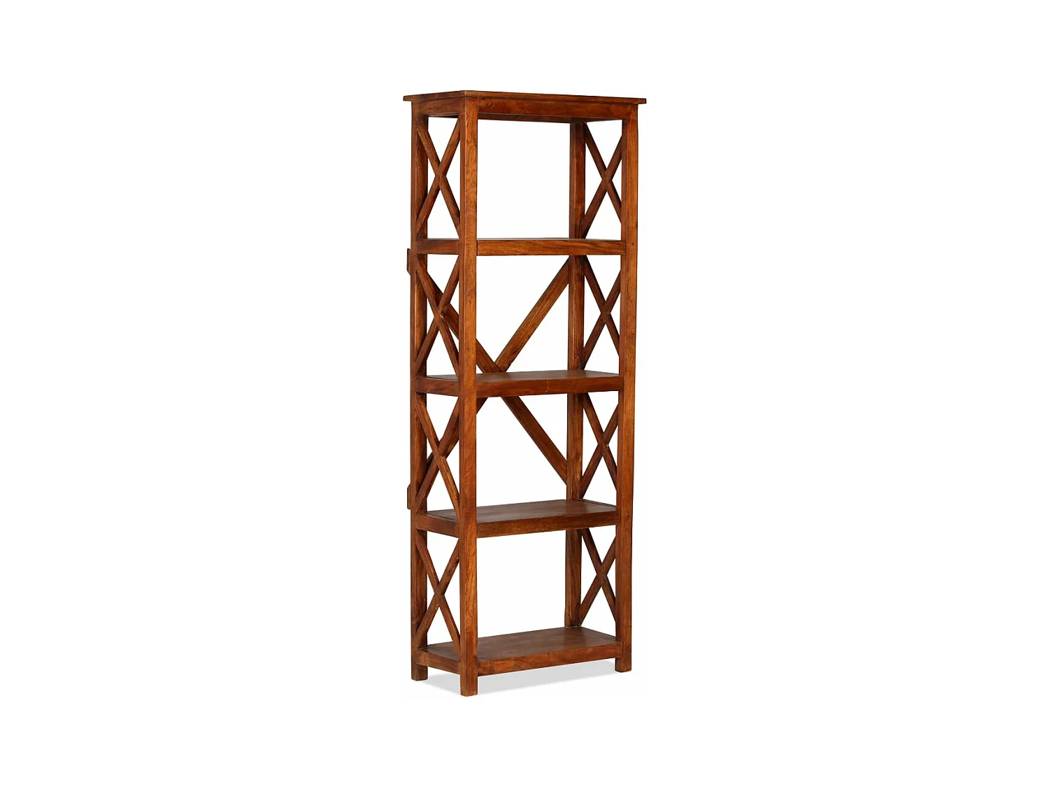 Scaffale mobile di design libreria in legno massello di acacia 160 cm 2702033/2