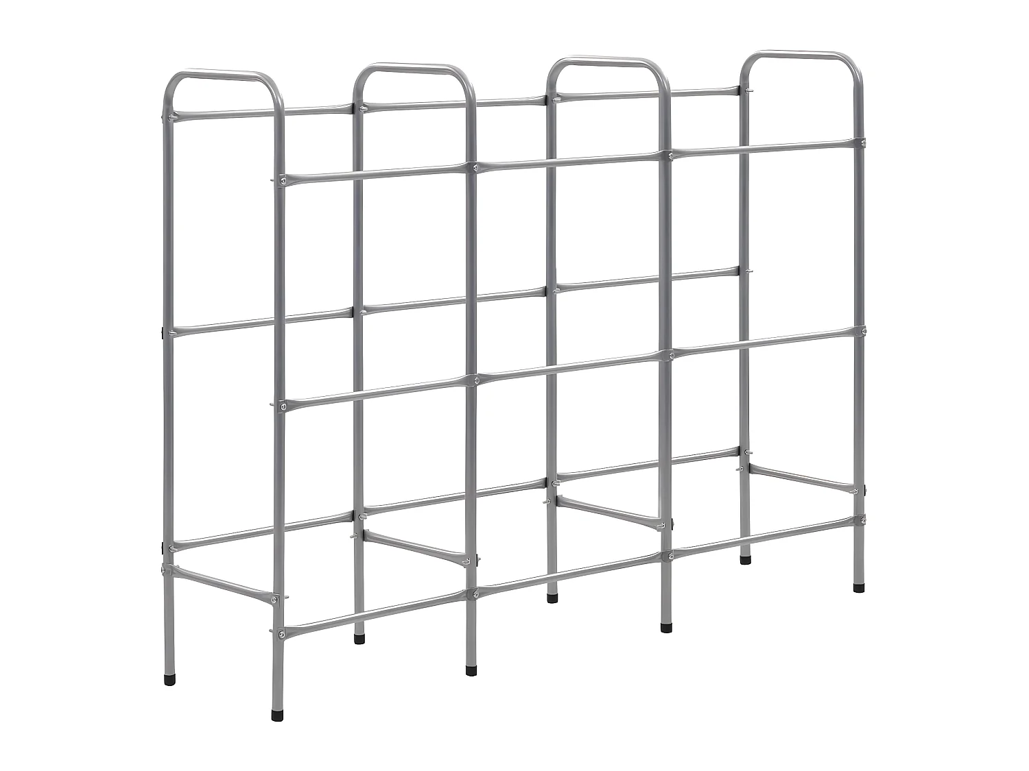 Prateleira de armazenamento para 9 caixas 145 x 33 x 116 cm aço prateado 02_0000644