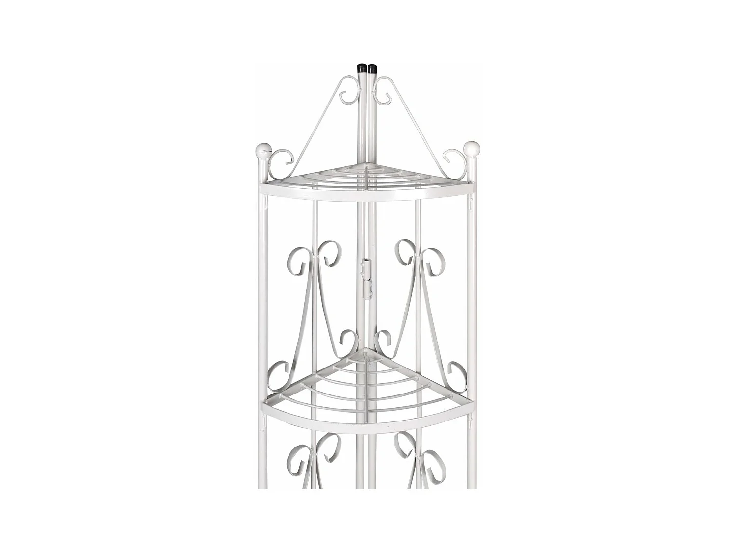 Prateleira de canto 5 níveis aço branco interior ou exterior para plantas flores 2702004