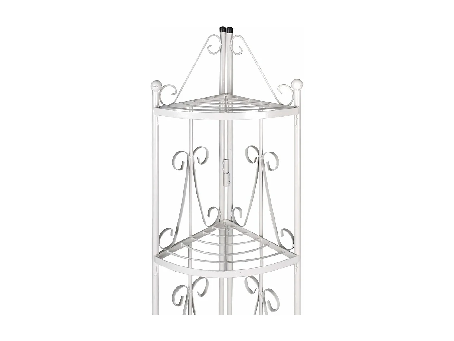 Prateleira de canto 5 níveis aço branco interior ou exterior para plantas flores 2702004