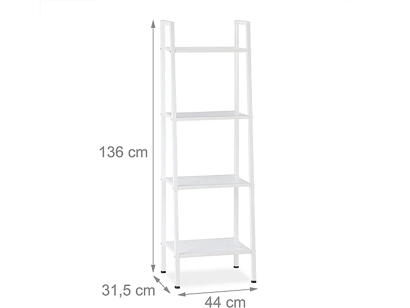 Estantería de pie planta salón 4 pisos 136 cm blanco 13_0001202_3