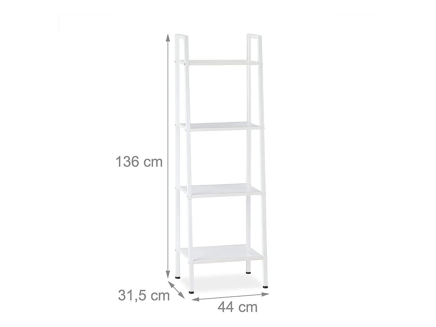 Estantería de pie planta salón 4 pisos 136 cm blanco 13_0001202_3