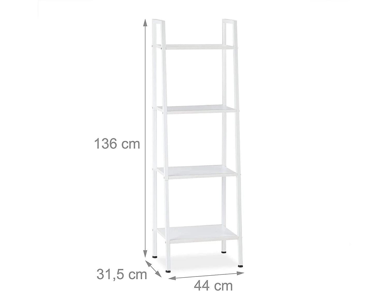 Estantería de pie planta salón 4 pisos 136 cm blanco 13_0001202_3