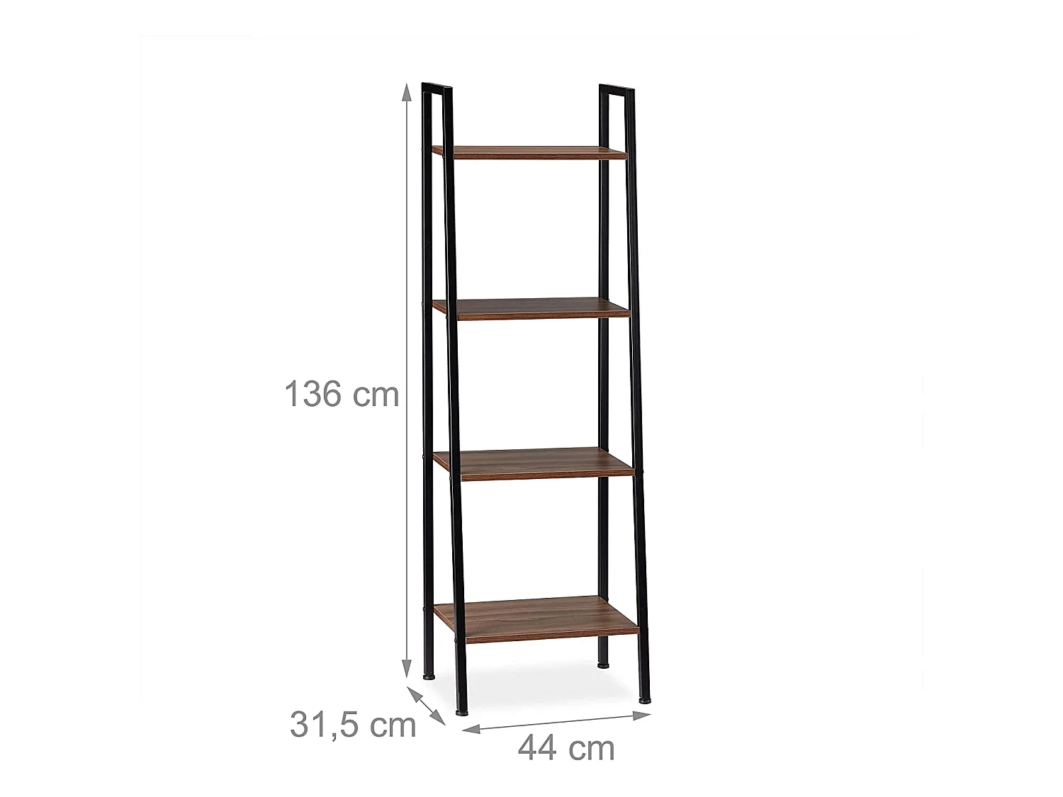 Estantería de pie planta salón 4 pisos 136 cm marrón y negro 13_0001202_2