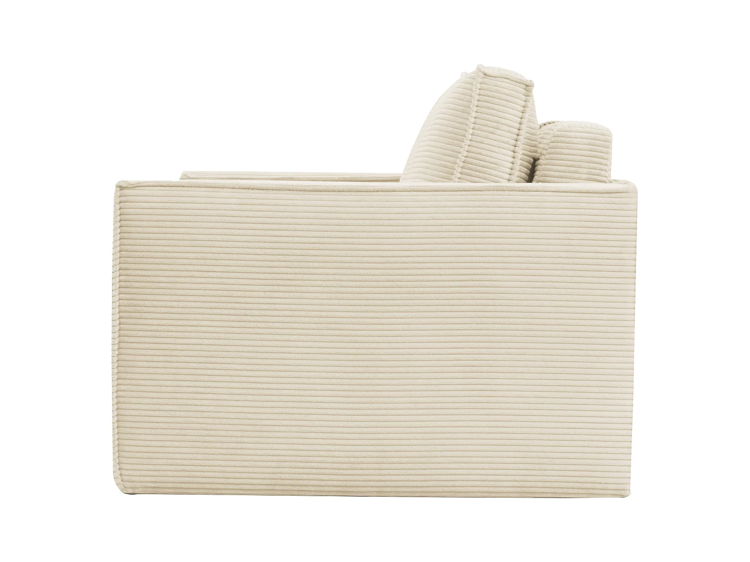 Sofa 4-Sitzer mit Matratze - Cord - Cremefarben - Liegefläche 160 cm - Matratze 13 cm mit Memory Schaum - AMELIA