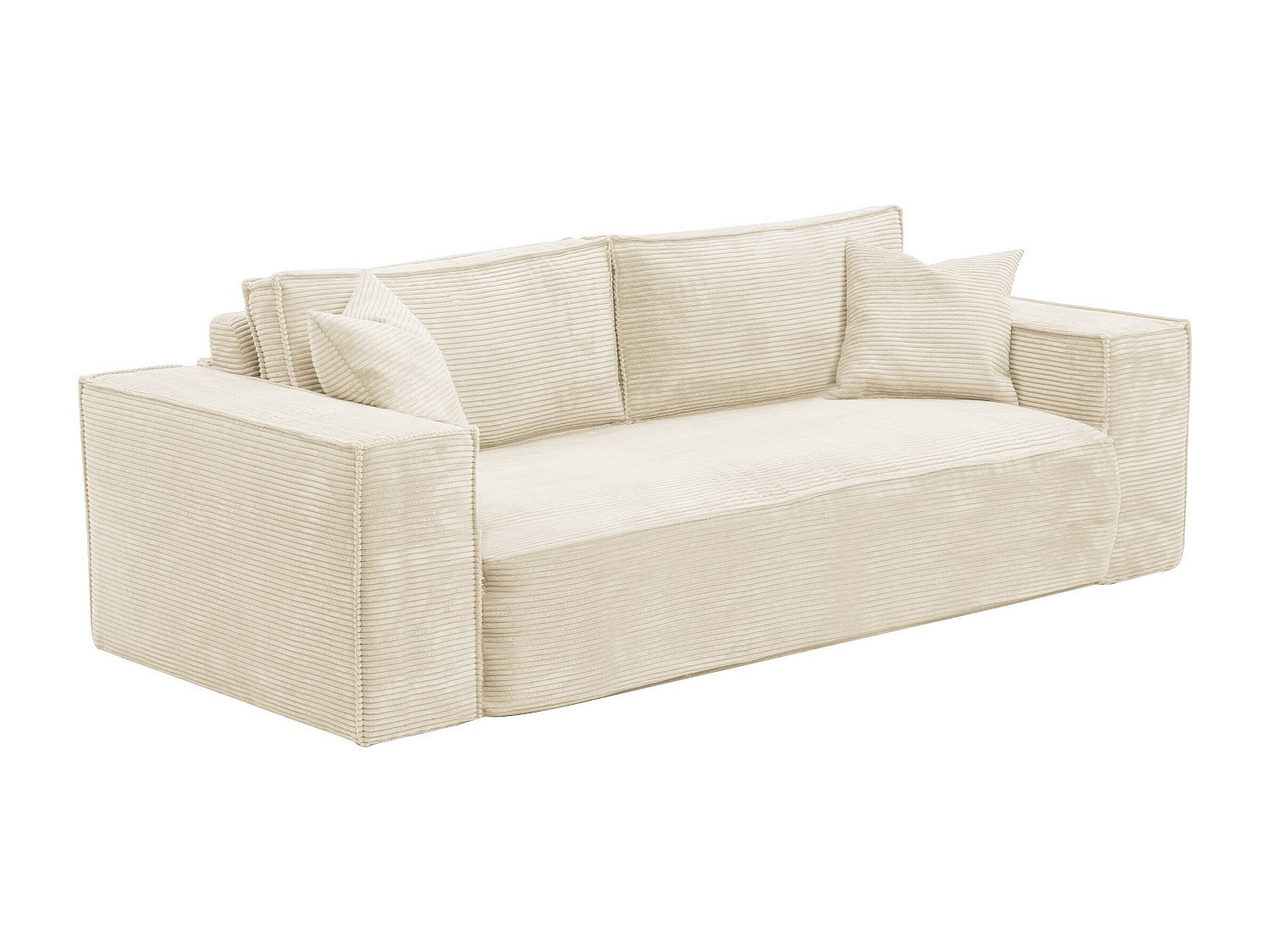 Sofa 4-Sitzer mit Matratze - Cord - Cremefarben - Liegefläche 160 cm - Matr günstig online kaufen