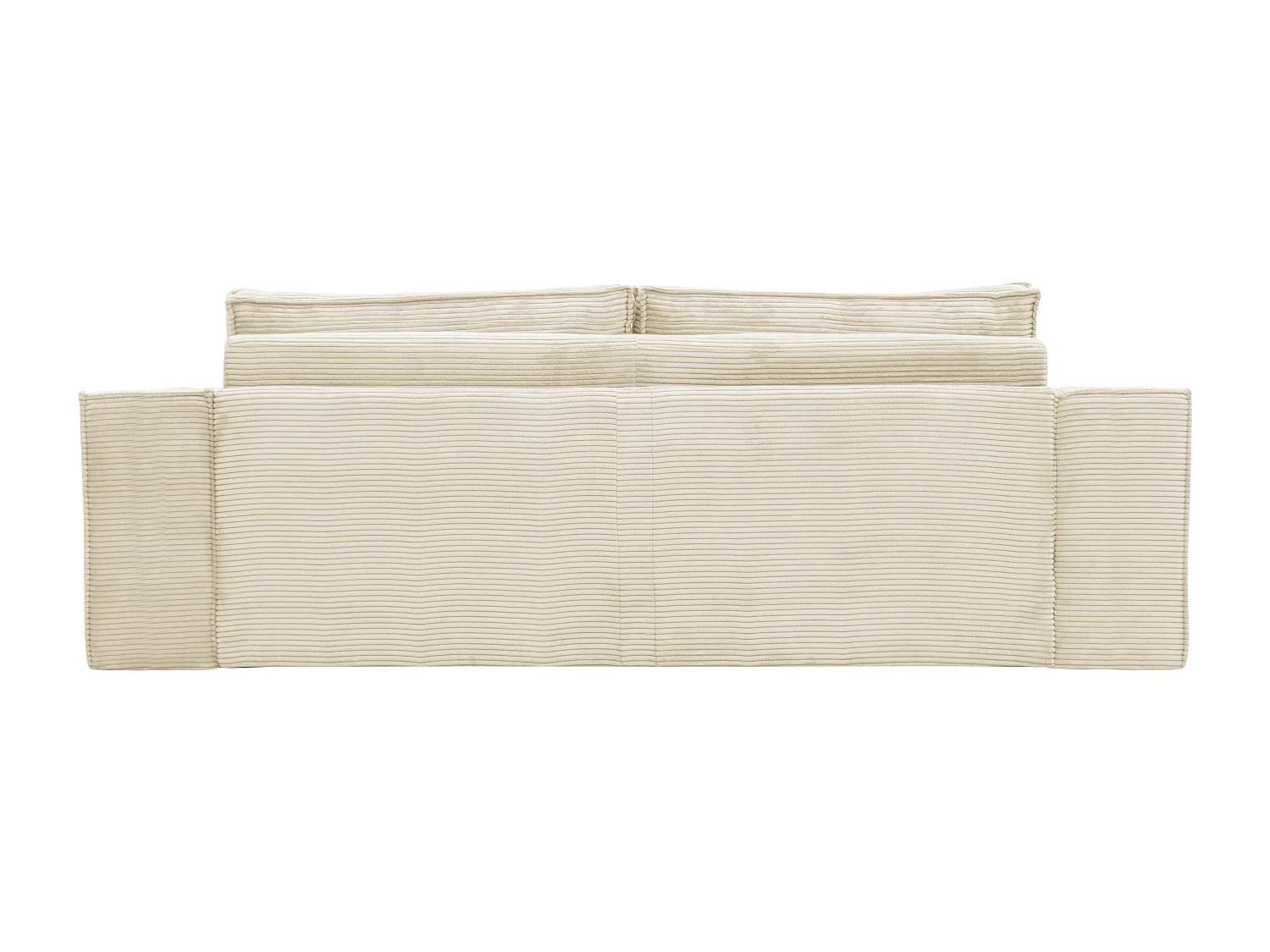 4-personers sovesofa i beige fløjl 160 cm soveplads 13 cm madras med memory foam AMELIA