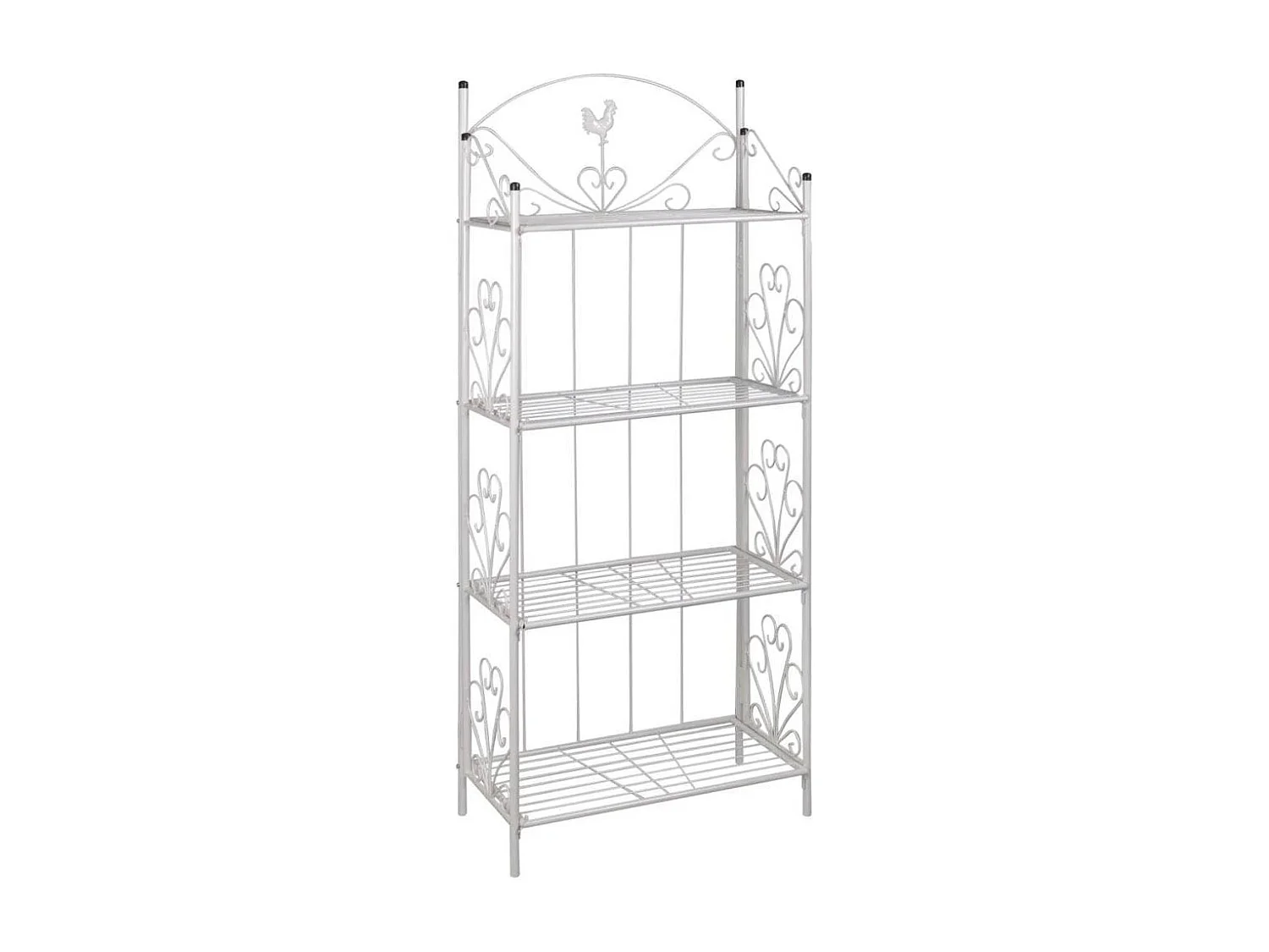 Estante de acero blanco de 4 niveles interior o exterior para plantas de flores 2702002