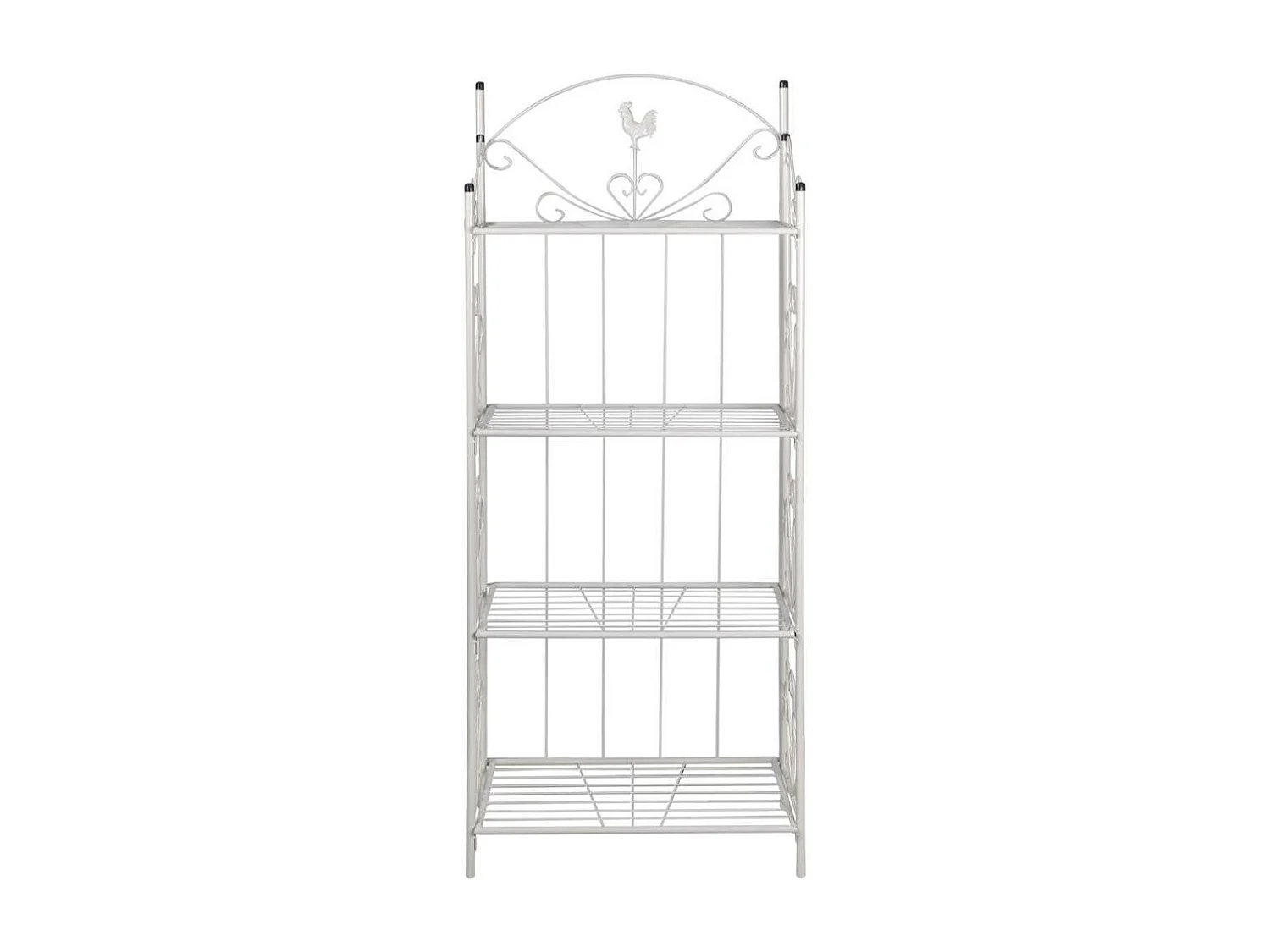 Estante de acero blanco de 4 niveles interior o exterior para plantas de flores 2702002