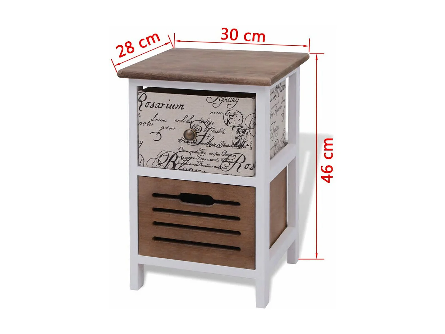 Table de nuit chevet bois marron 30 x 28 x 46 cm 1402046