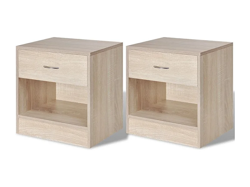 Mesa de cabeceira cômoda móvel de quarto 2 peças com gaveta cor carvalho 1402135