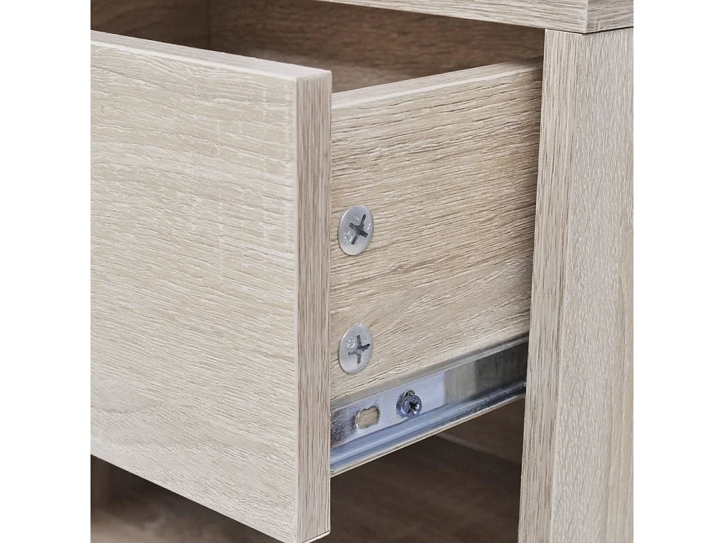 Mesita de noche cómoda muebles de dormitorio 2 piezas con cajón color roble 1402135