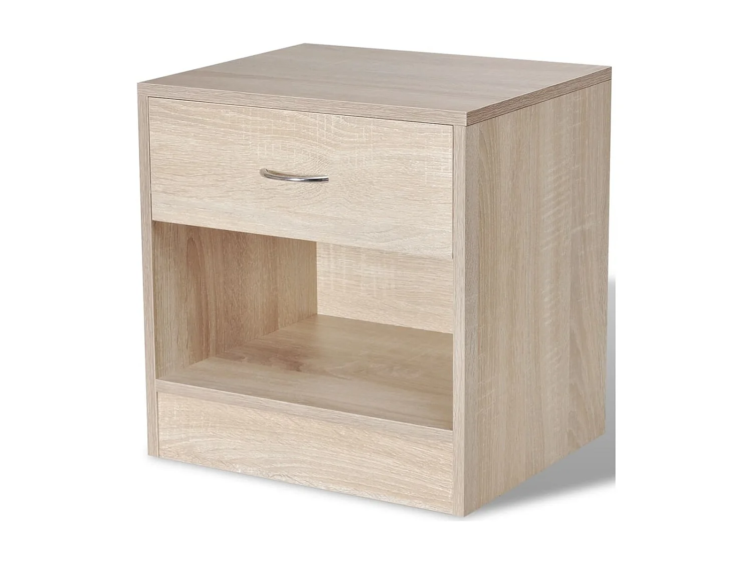 Mesita de noche cómoda muebles de dormitorio 2 piezas con cajón color roble 1402135