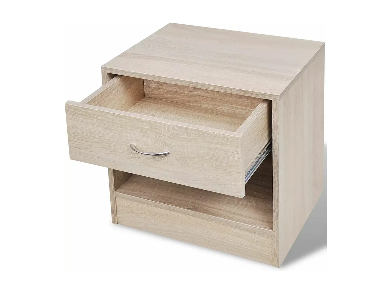 Mesita de noche cómoda muebles de dormitorio 2 piezas con cajón color roble 1402135