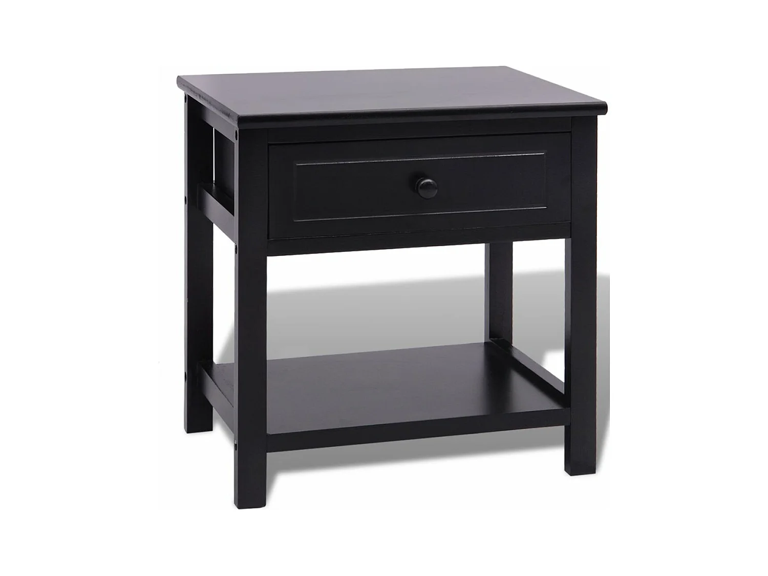 Comodino, cassettiera, mobile per camera da letto, legno nero 1402151