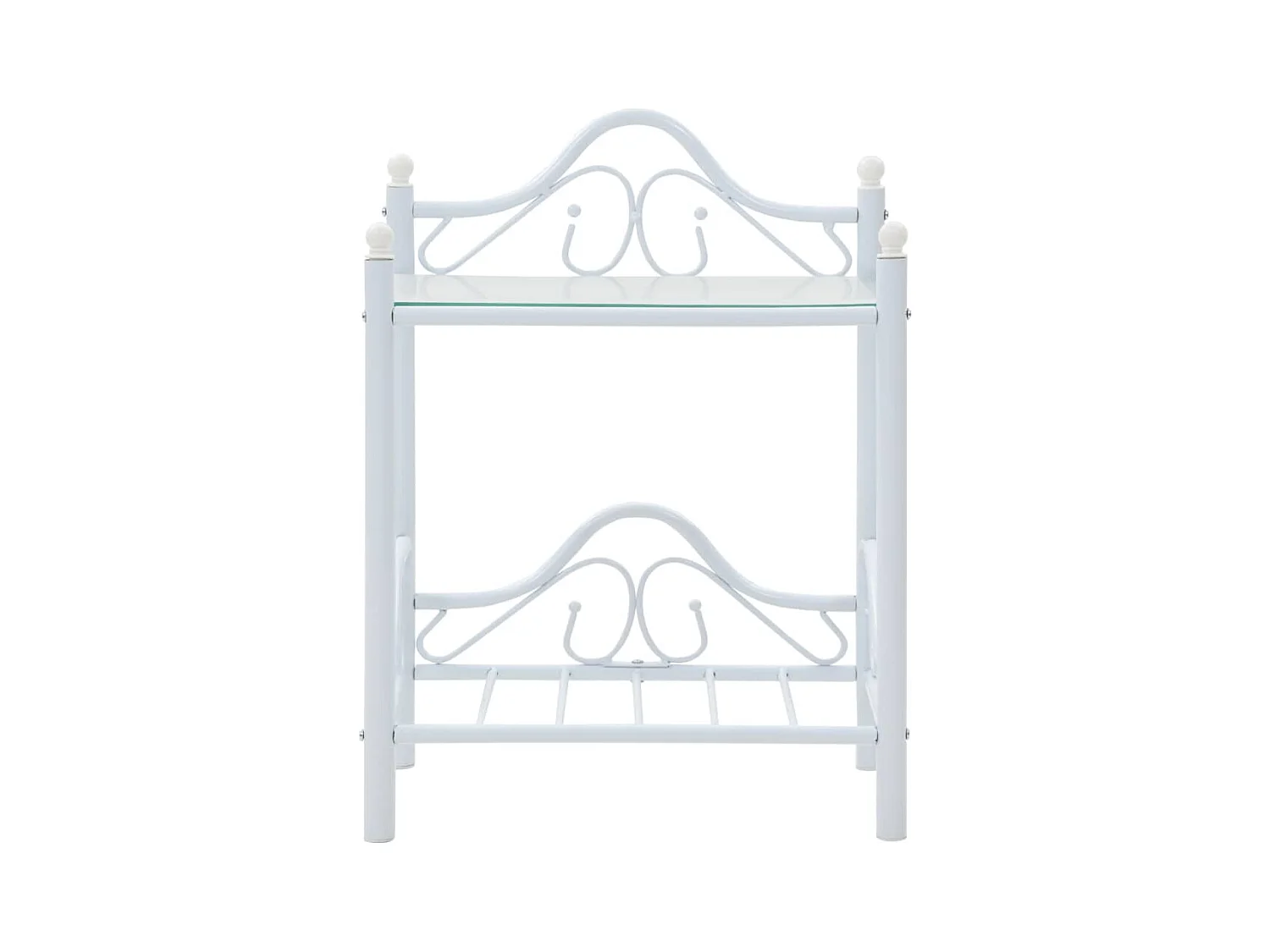 Mesa de cabeceira cômoda guarda-roupa móveis de quarto aço e vidro temperado 45 x 30 5 x 60 cm branco 1402031