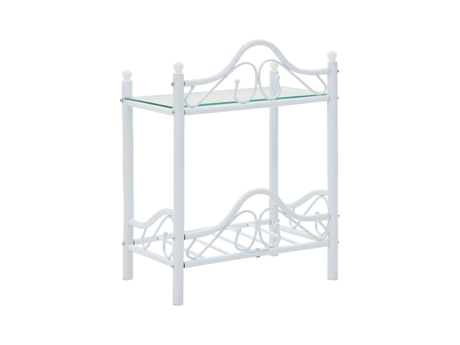 Mesa de cabeceira cômoda guarda-roupa móveis de quarto aço e vidro temperado 45 x 30 5 x 60 cm branco 1402031