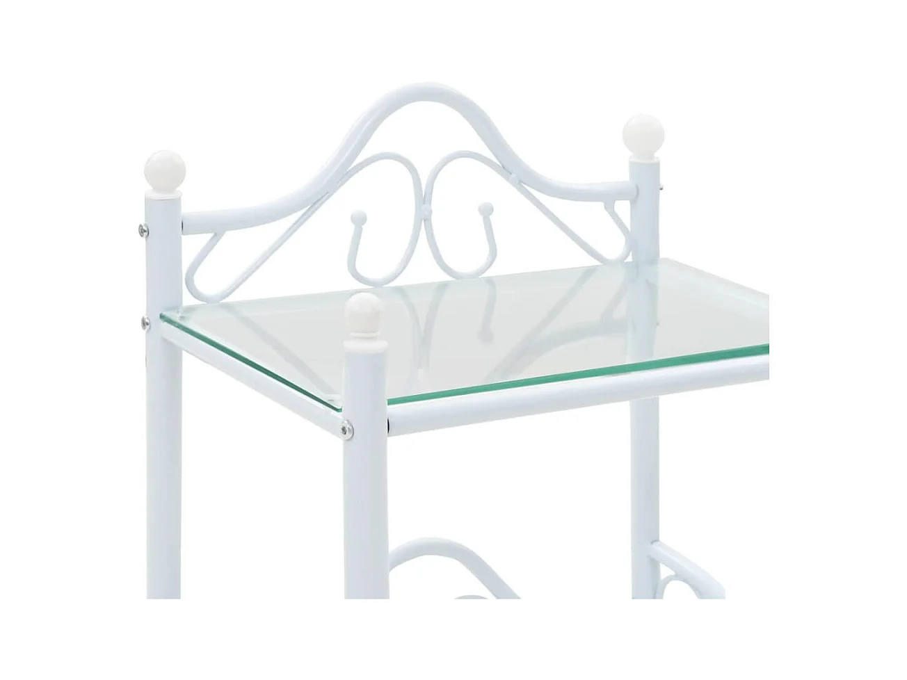 Mesa de cabeceira cômoda guarda-roupa móveis de quarto aço e vidro temperado 45 x 30 5 x 60 cm branco 1402031