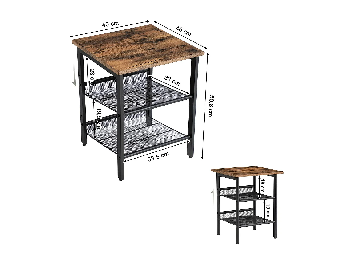 Table de chevet set 40 x 40 x 50 cm 12_0000049