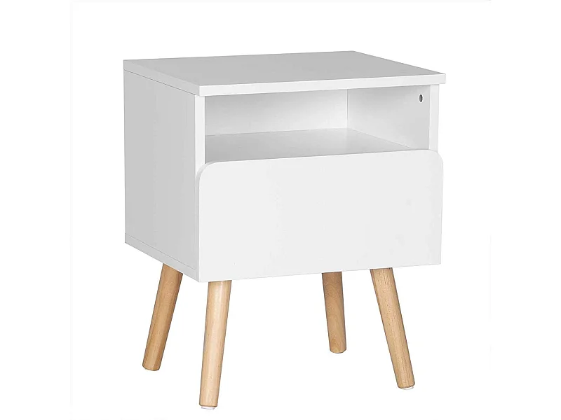 Table basse de chevet bois blanche 40 x 33.5 x 50 cm 19_0000457