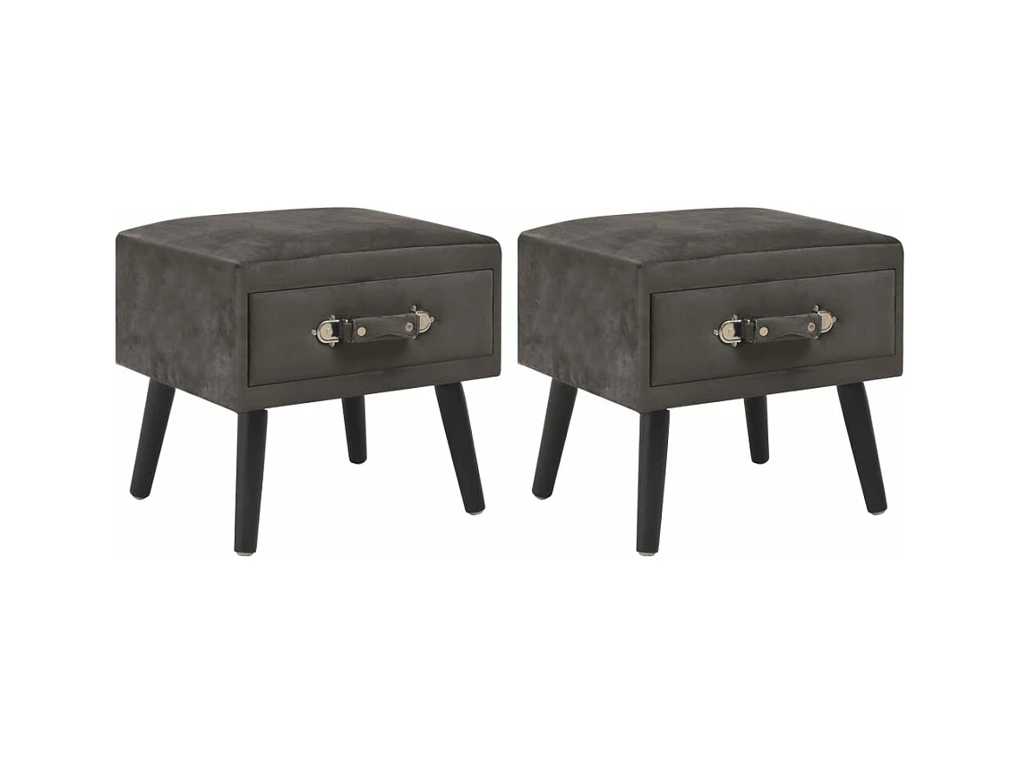 Comodino comodino cassettiera armadio mobili camera da letto 2 pz grigio 40x35x40 cm velluto 1402069