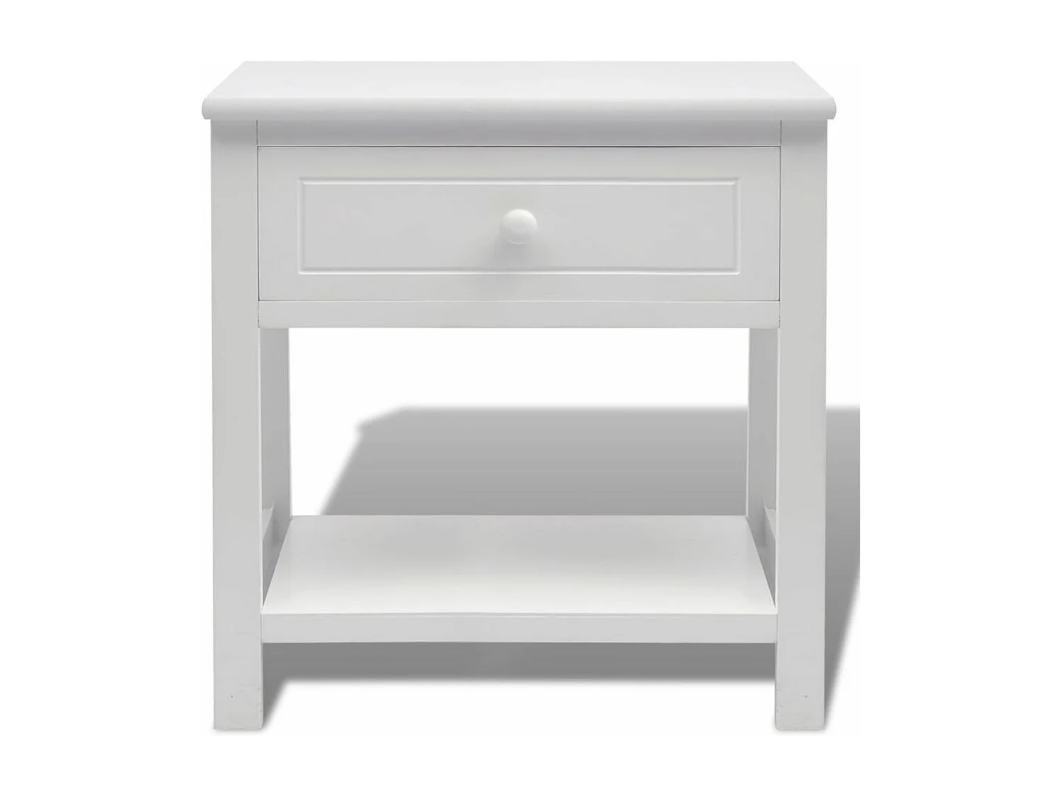 Mesita de noche, cómoda, mueble de dormitorio, madera blanca, 1402093