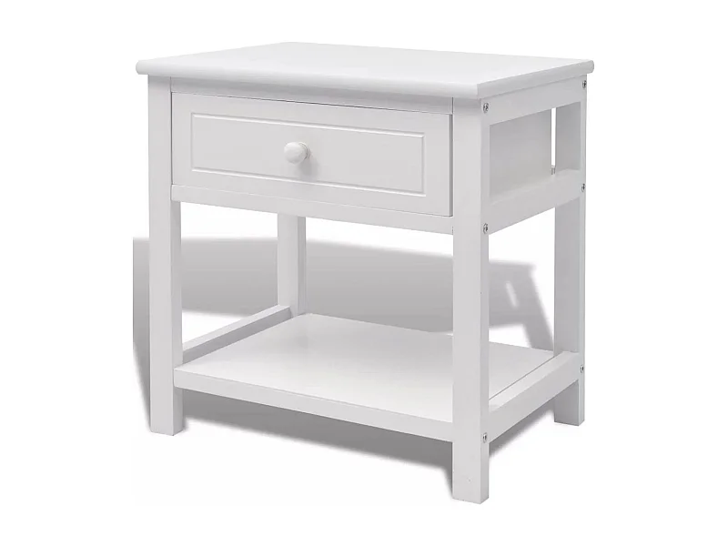 Table de nuit chevet bois blanche 40 x 29 x 42 cm 1402093