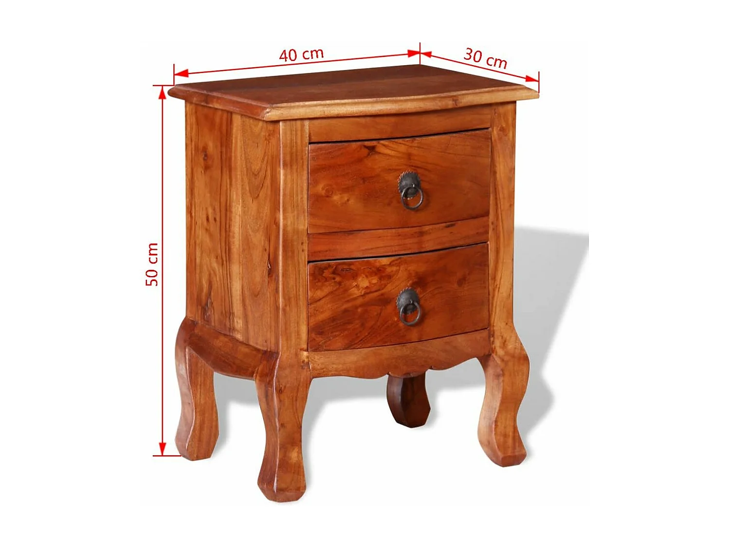 Table de nuit chevet bois marron 40 x 30 x 50 cm 1402018