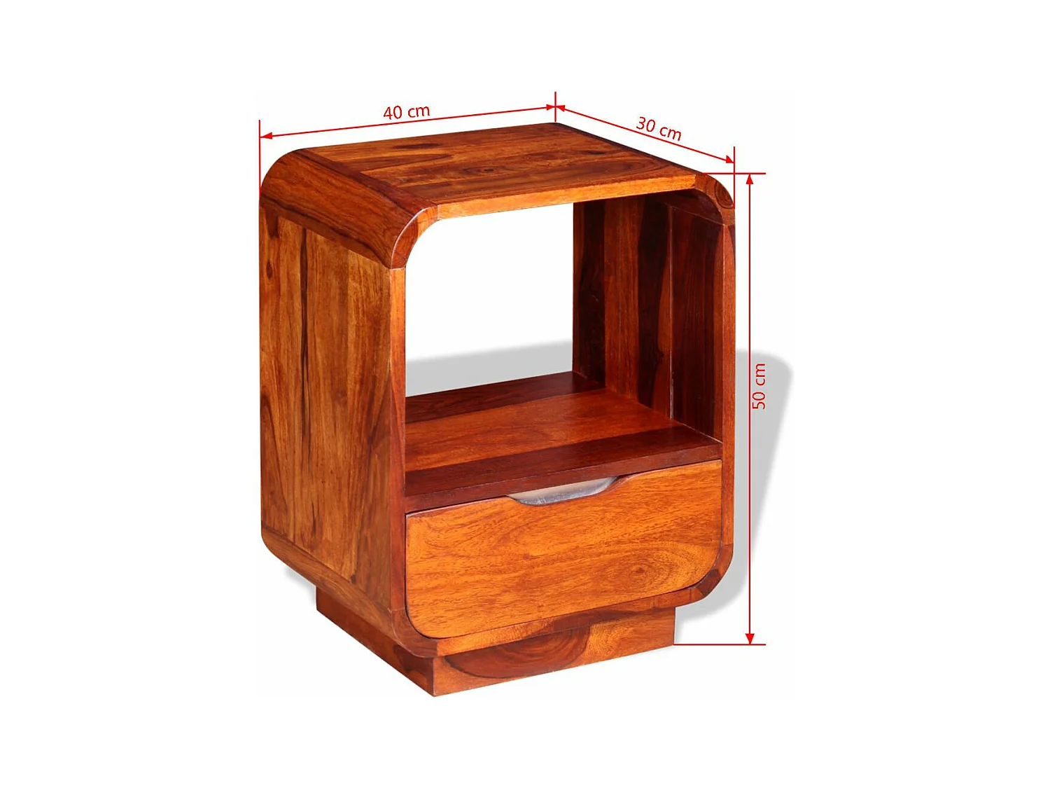 Table de nuit commode bois marron 40 x 30 x 50 cm 1402052