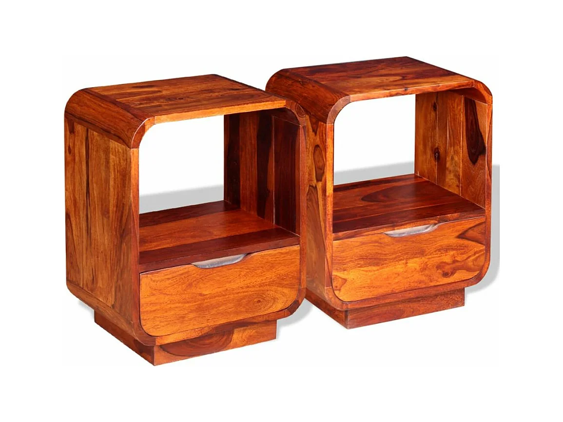 Table de nuit commode bois marron 40 x 30 x 50 cm 1402052