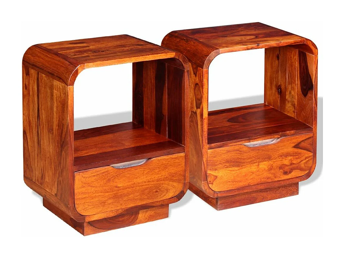 Table de nuit commode bois marron 40 x 30 x 50 cm 1402052