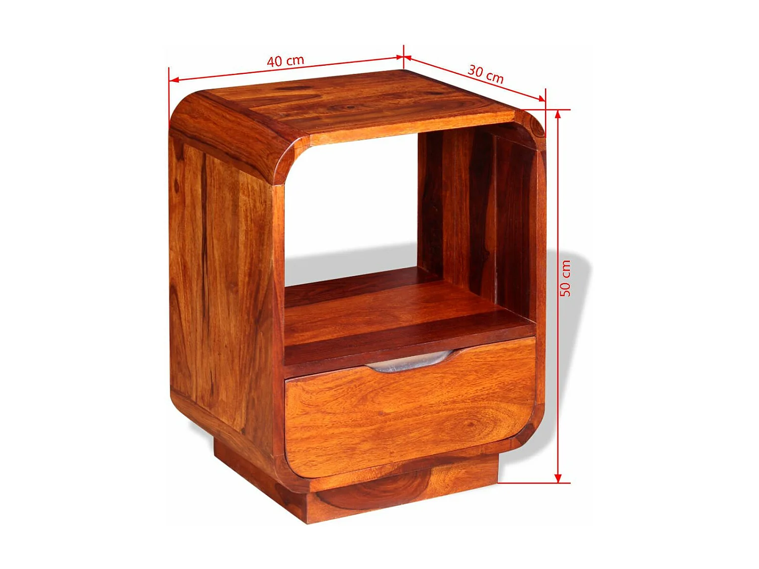 Table de nuit commode bois marron 40 x 30 x 50 cm 1402052