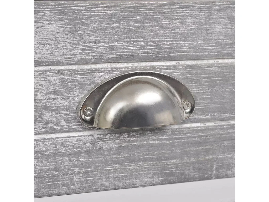 Mesita de noche cómoda mueble de dormitorio con 1 cajón gris y blanco 1402176