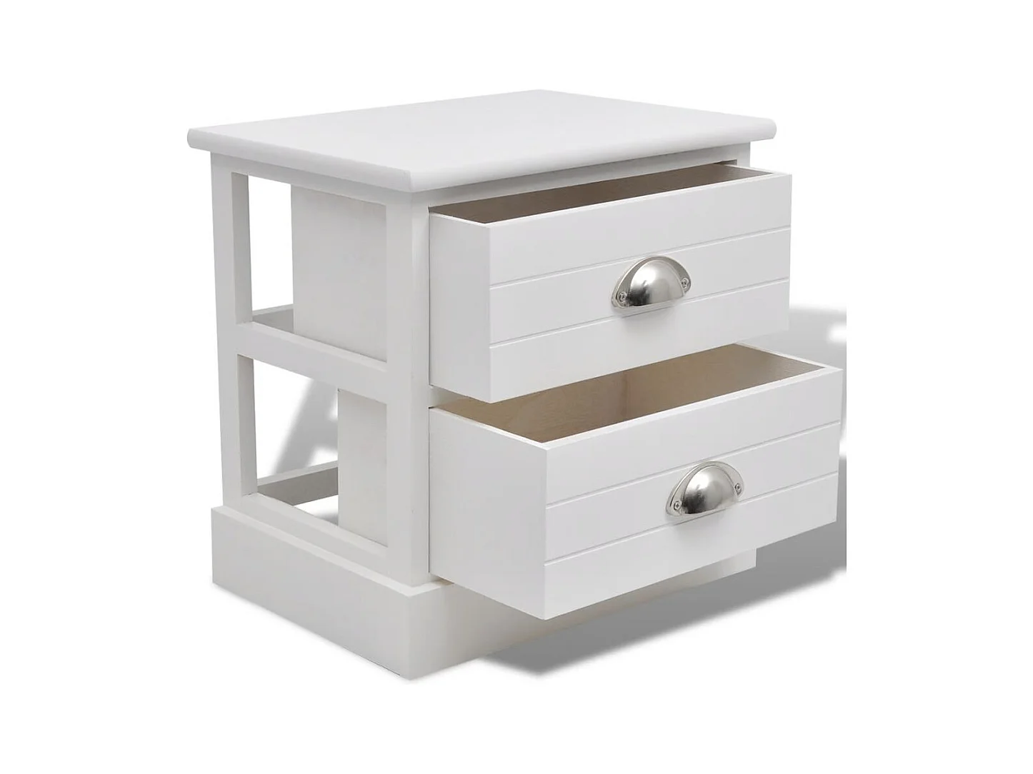 Mesita de noche cómoda muebles de dormitorio 2 piezas blanco 1402097