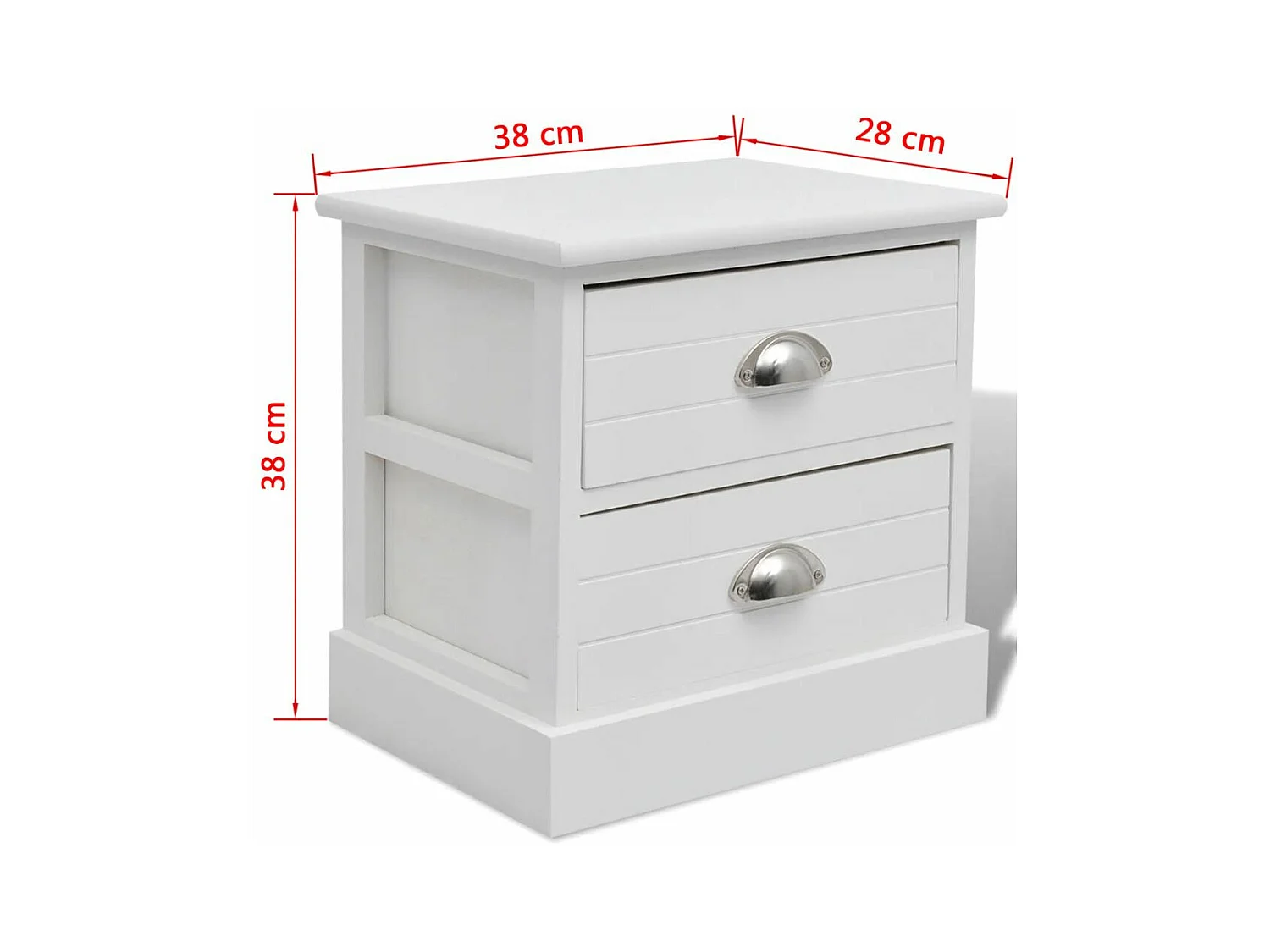 Mesita de noche cómoda muebles de dormitorio 2 piezas blanco 1402097