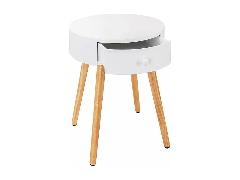 Tavolino comodino con cassetto bianco 19_0000341