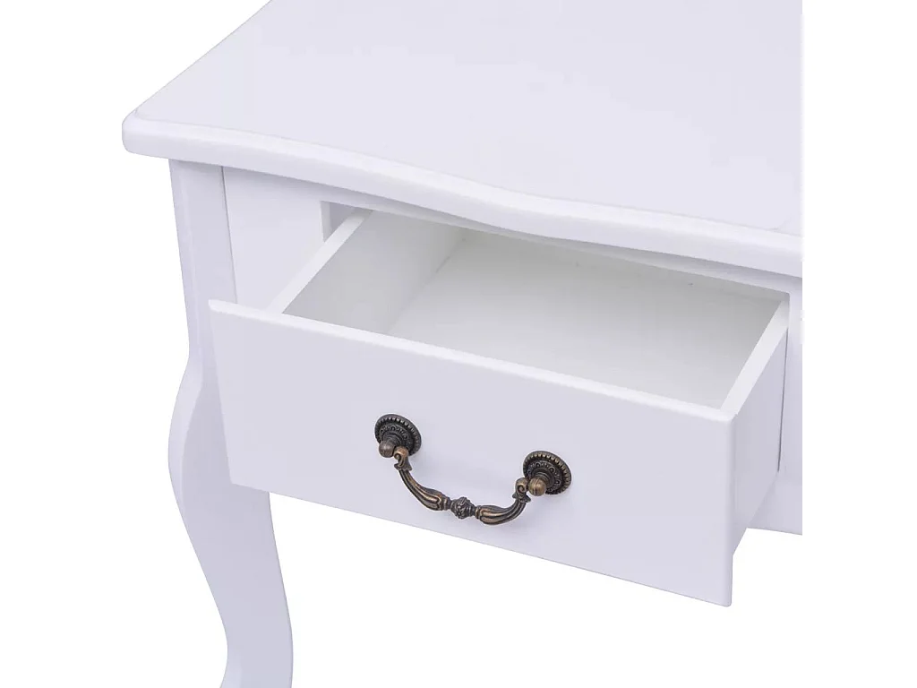Mesita de noche cómoda armario muebles de dormitorio 2 piezas mdf blanco 1402181